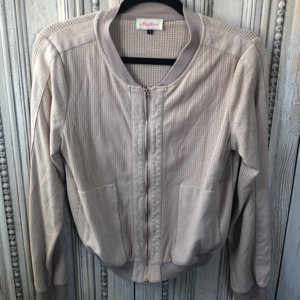 Pale pink perforated jacket